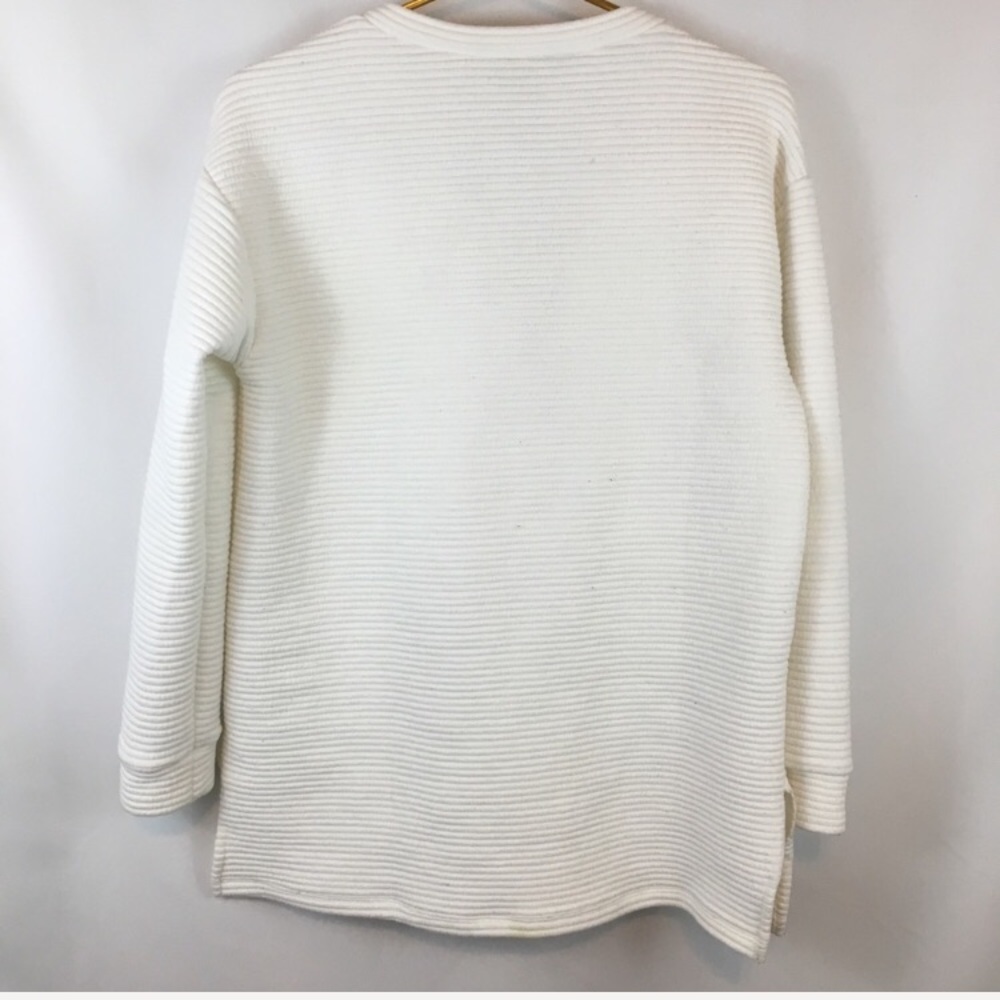 ✨5 FOR $25✨   Forever 21 White Lace Up Sweatshirt - Picture 4 of 7